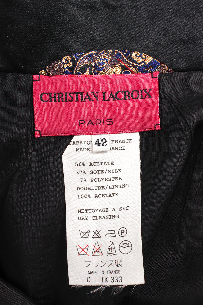 Vintage Christian Lacroix Auspicious Cloud Jacket & Skirt Set tag @ Recess LA