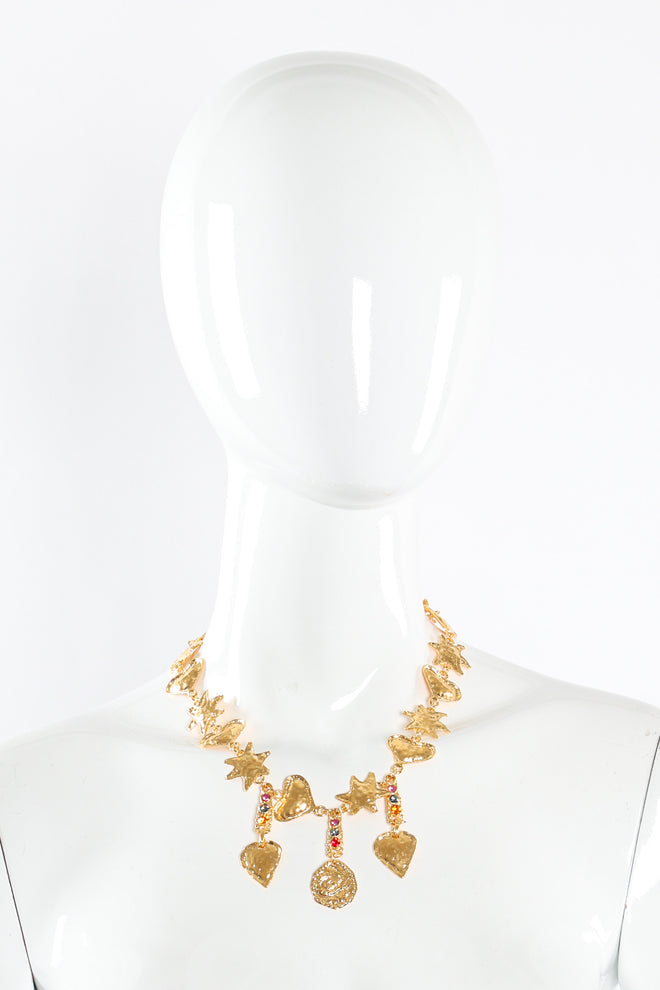 Vintage Christian Lacroix Hammered Charm Necklace on mannequin @ Recess LA