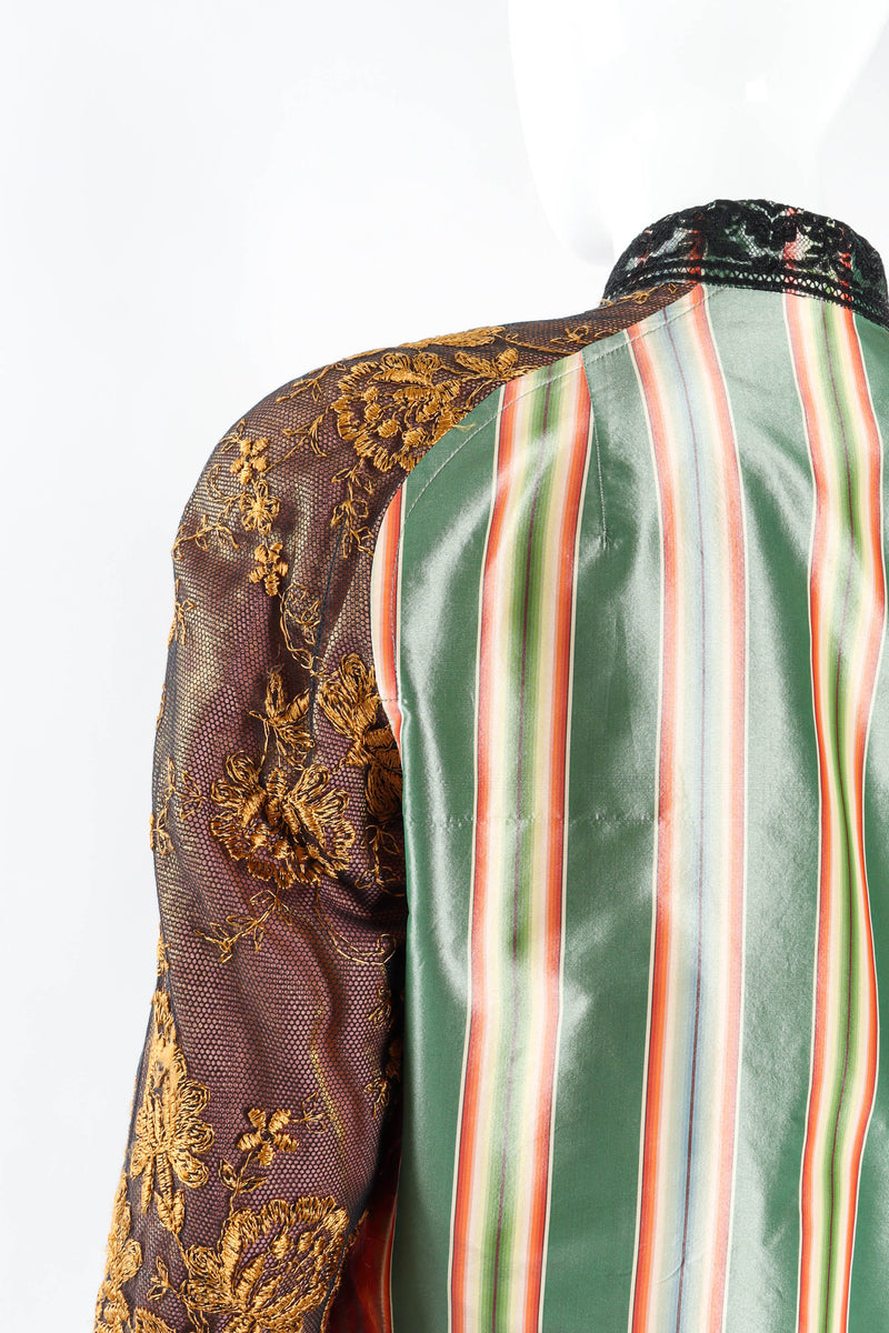 Vintage Christian Lacroix Lace Brocade Jacket L back shoulder fabric run @ Recess Los Angeles