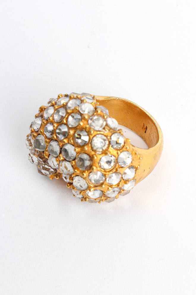 Vintage Christian Lacroix Cluster Rhinestone Ring signed M size @ Recess LA
