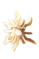 Vintage Christian Lacroix Golden Sun Burst Brooch reverse side @ Recess Los Angeles