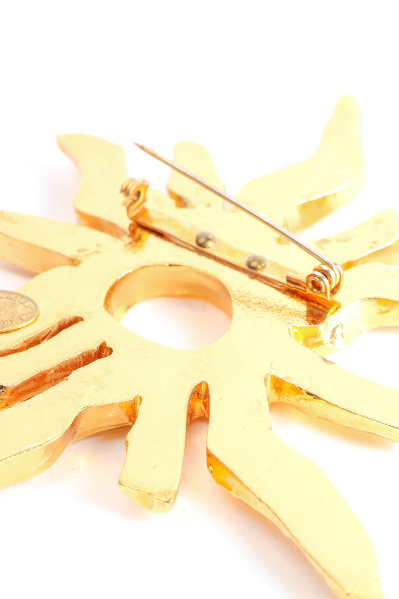 Vintage Christian Lacroix Golden Sun Burst Brooch pin close @ Recess Los Angeles