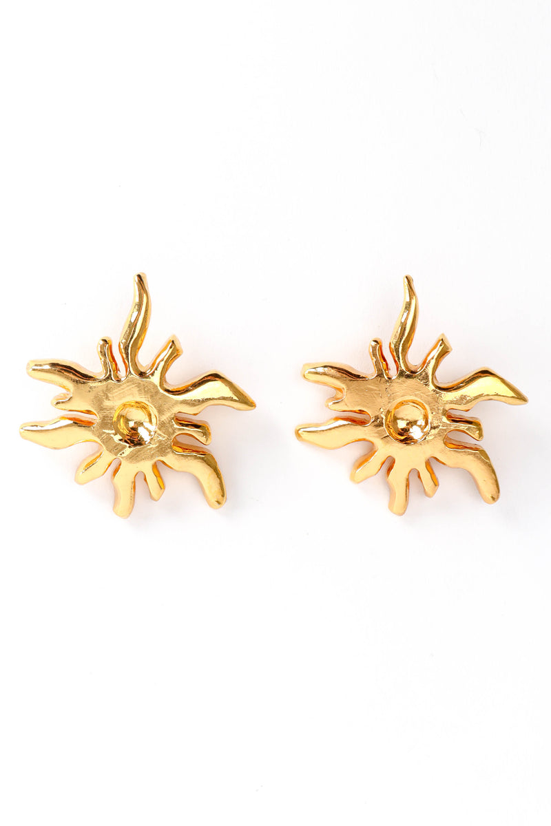 Vintage Christian Lacroix Golden Sun Burst Earrings front pair @ Recess Los Angeles