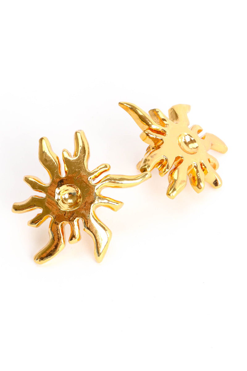Vintage Christian Lacroix Golden Sun Burst Earrings front @ Recess Los Angeles