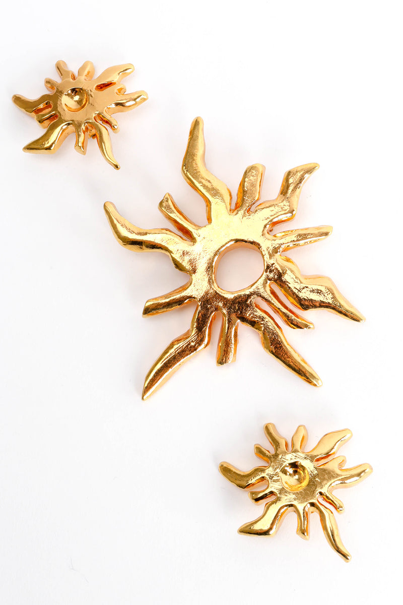 Vintage Christian Lacroix Golden Sun Burst Brooch & earring set @ Recess Los Angeles