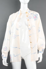 Vintage Escada Le Dolce Vita Ribbon Shirt on Mannequin open at Recess Los Angeles