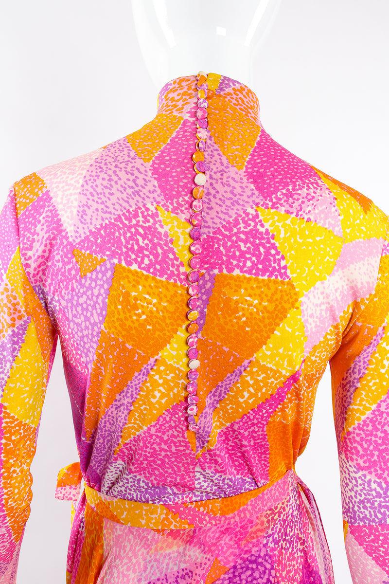Vintage La Mendola Geometric Silk Jersey Dress & Overskirt on Mannequin buttons @ Recess LA