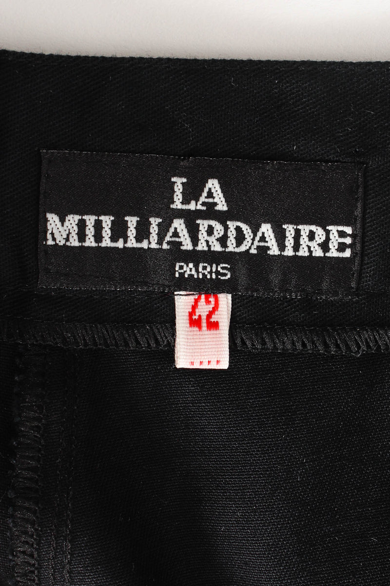 Vintage La Milliardaire Studded Fringe Panel Pant tag @ Recess LA