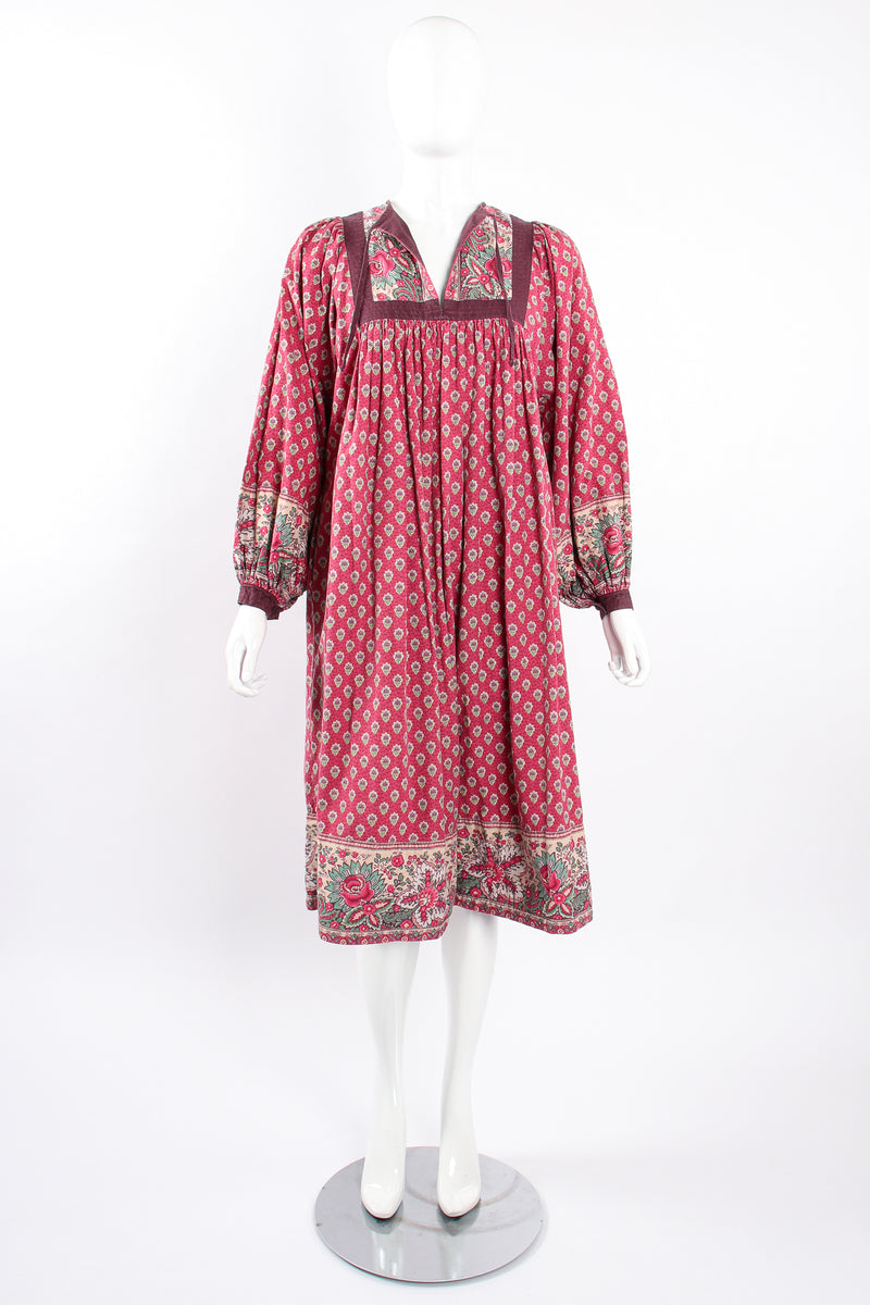 Vintage La Provence de Pierre Deux Cotton Bastide Peasant Dress on Mannequin front untie @ Recess
