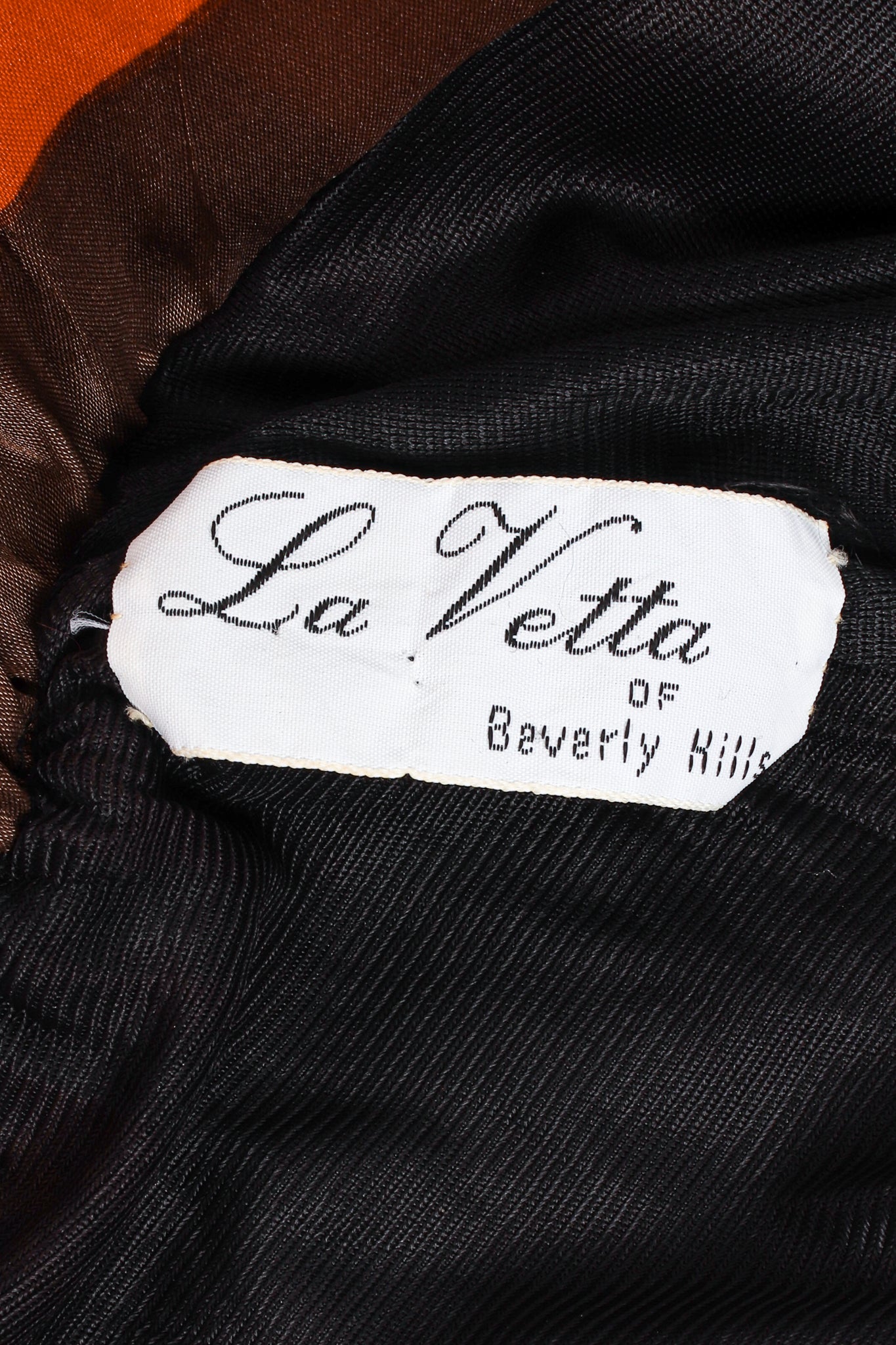  Vintage La Vetta Beverly Hills Patchwork Scarf Dress label at Recess Los Angeles