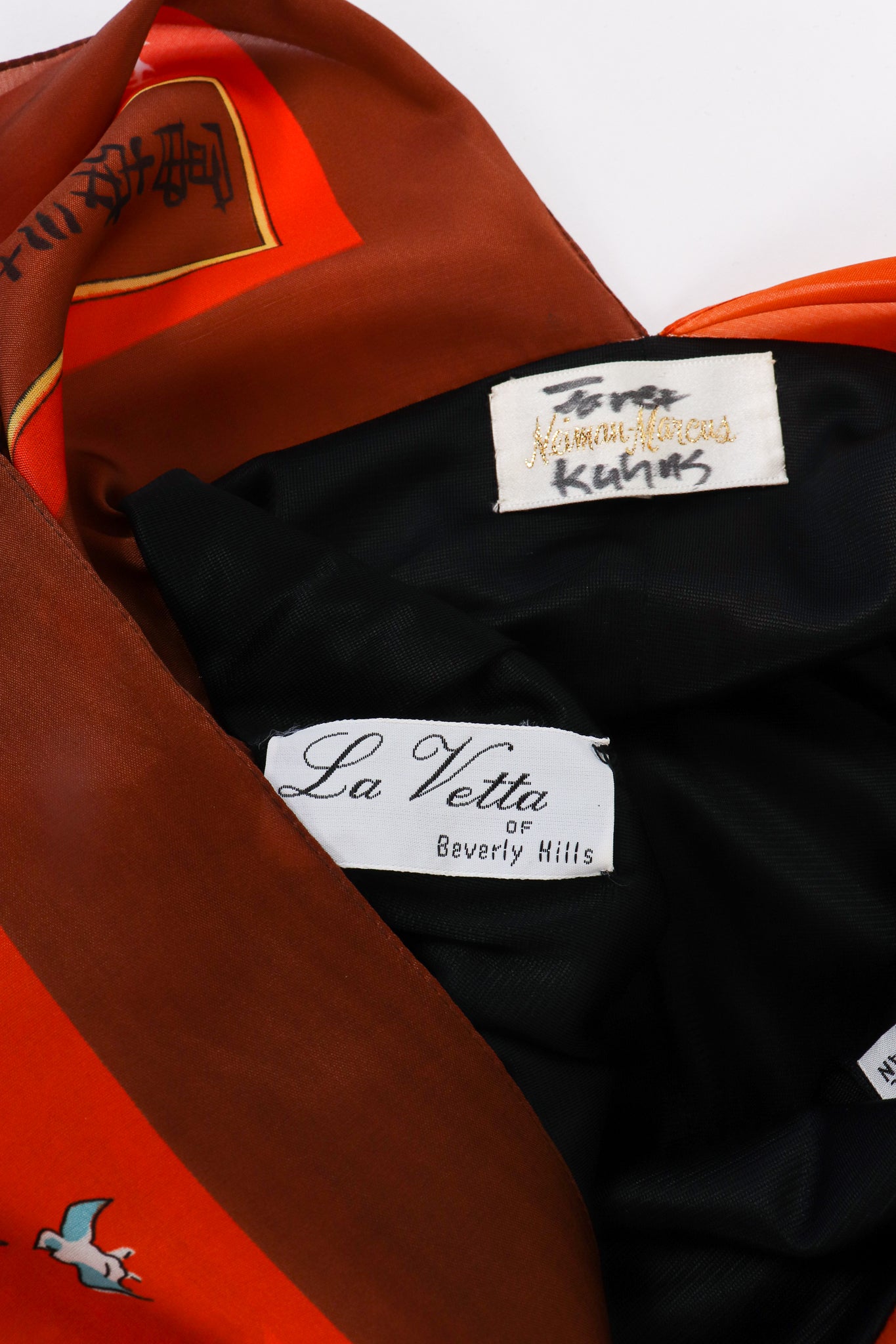 Vintage LaVetta of Beverly Hills Signature Silk Scarf Dress Caftan label at Recess LA