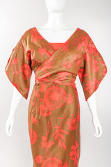 Recess Los Angeles Designer Consignment Vintage La Jean's San Francisco Dandelion Print Kimono Wrap Bodice Dress