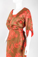 Recess Los Angeles Designer Consignment Vintage La Jean's San Francisco Dandelion Print Kimono Wrap Bodice Dress