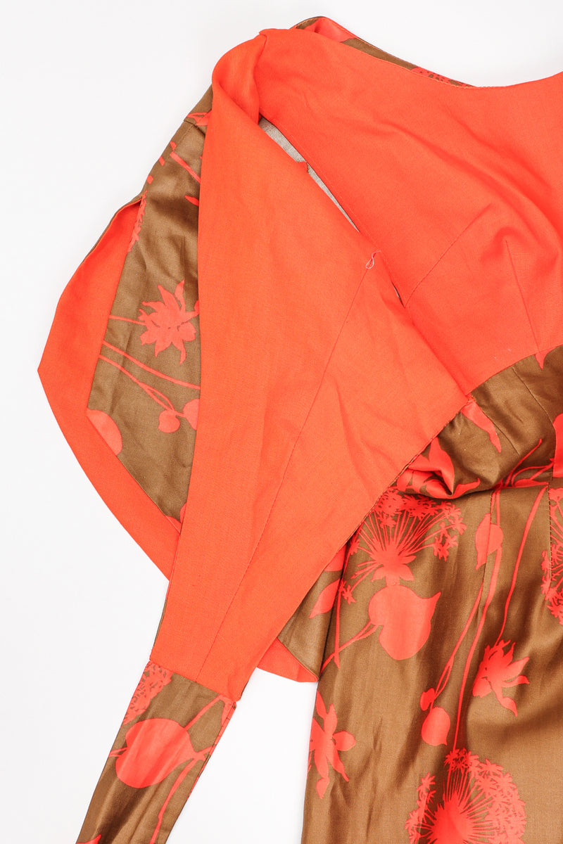 Recess Los Angeles Designer Consignment Vintage La Jean's San Francisco Dandelion Print Kimono Wrap Bodice Dress