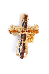 Vintage Christian Lacroix Abstract Cross Pendant Brooch back at Recess Los Angeles