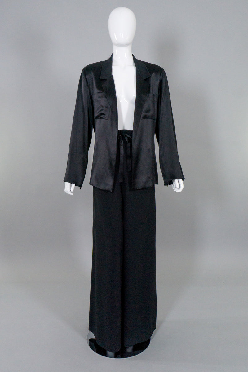 Karl Lagerfeld Vintage Silk Satin Smoking Jacket & Pant