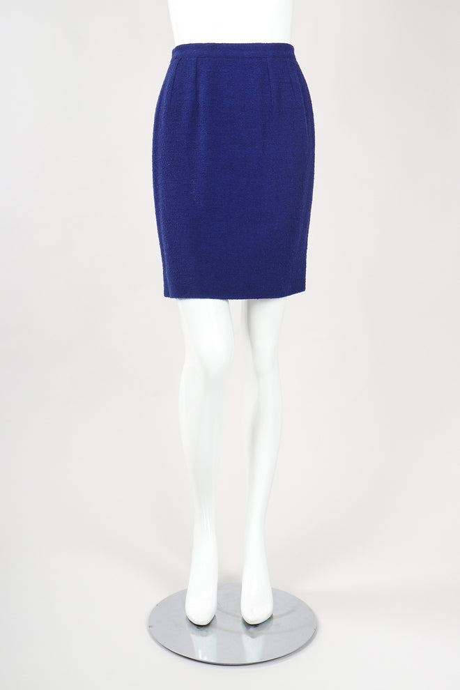 Recess Designer Consignment Vintage Karl Lagerfeld Bustier Bouclé Jacket & Skirt Suit Set Los Angeles Resale