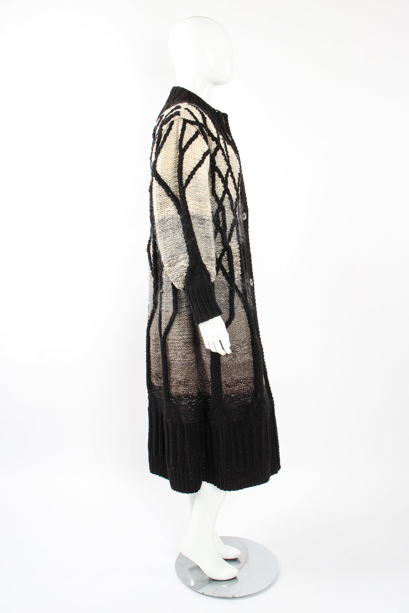 Vintage Laise Adzer Winter Birch Knit Sweater Coat on Mannequin side at Recess Los Angeles