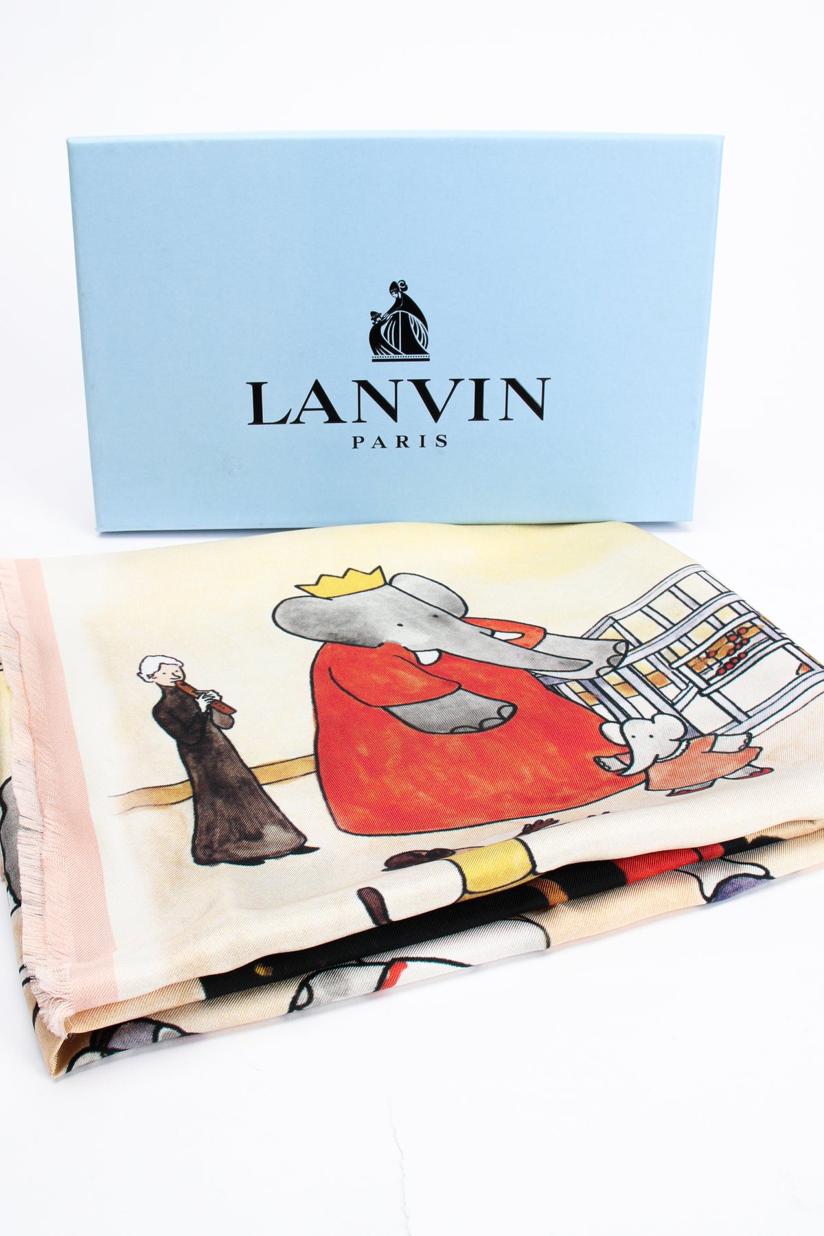 Lanvin Collaboration Babar the Elephant AW 2019 Family Print Silk