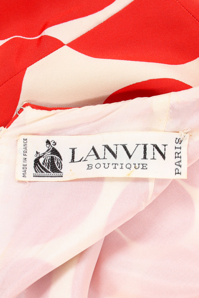 Vintage Lanvin Geometric Dot Mermaid Gown label at Recess Los Angeles