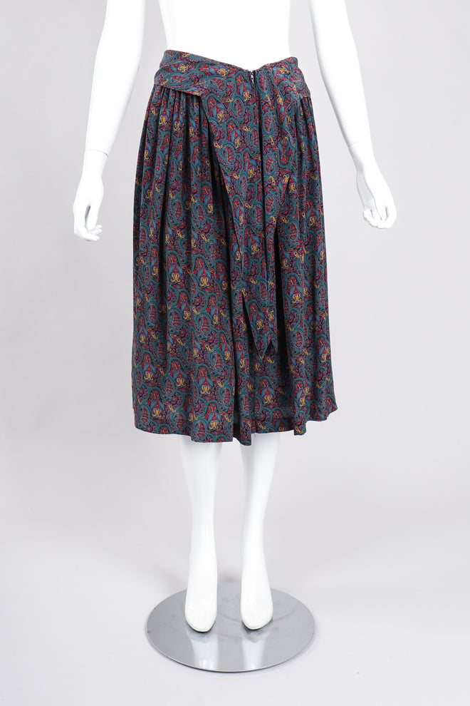 Recess Los Angeles Vintage Lanvin Silk Paisley Print Library Blouse & Skirt Set