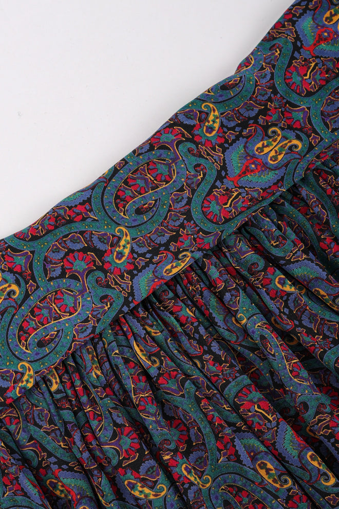 Recess Los Angeles Vintage Lanvin Silk Paisley Print Library Blouse & Skirt Set