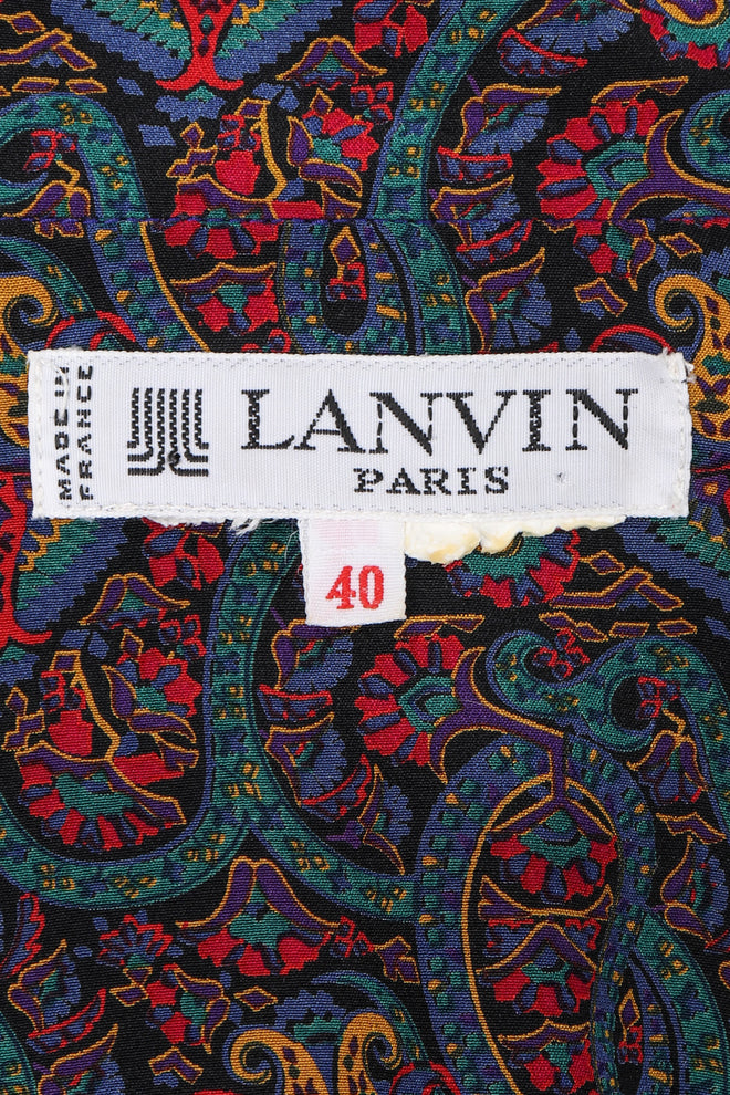 Recess Los Angeles Vintage Lanvin Silk Paisley Print Library Blouse & Skirt Set
