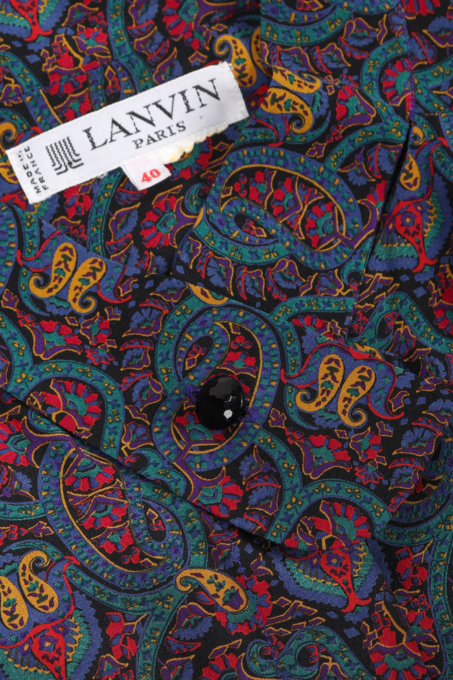 Recess Los Angeles Vintage Lanvin Silk Paisley Print Library Blouse & Skirt Set