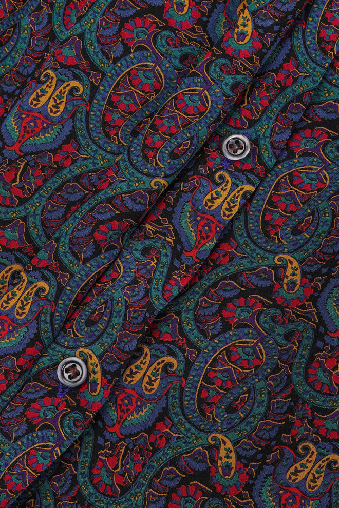Recess Los Angeles Vintage Lanvin Silk Paisley Print Library Blouse & Skirt Set