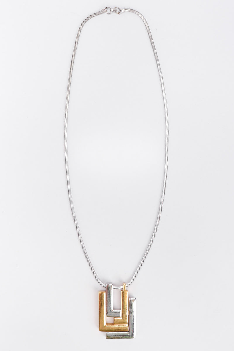 Recess Los Angeles Vintage 1960s Signed Lanvin Modernist L Pendant Necklace