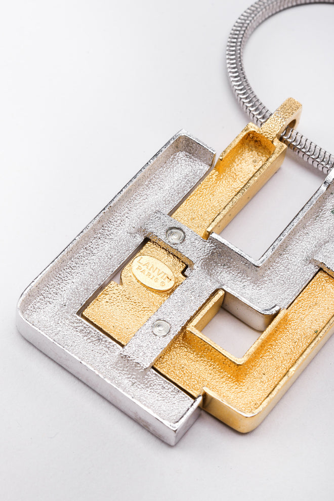 Recess Los Angeles Vintage 1960s Signed Lanvin Modernist L Pendant Necklace