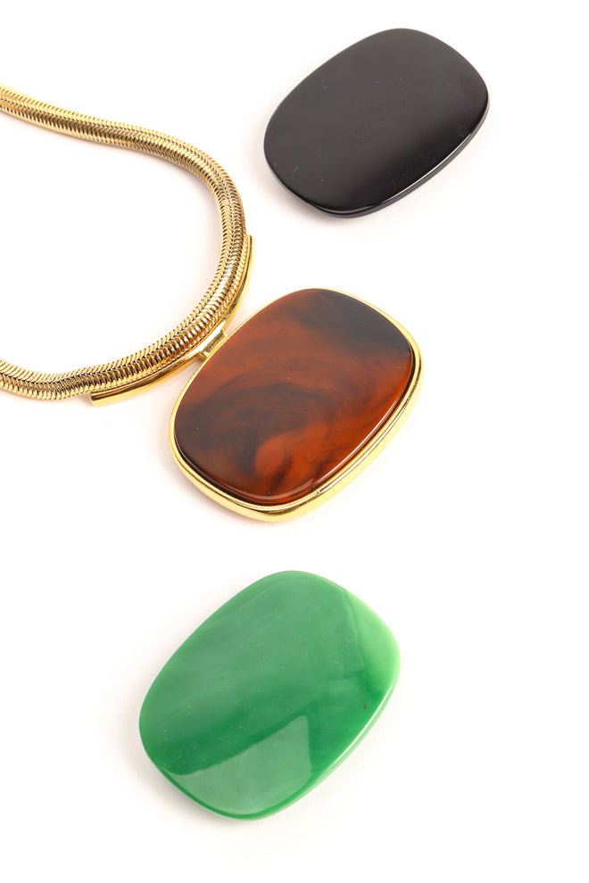 Vintage Lanvin 3 Pendant Necklace Boxed Set necklace with 3 pendants @ Recess LA