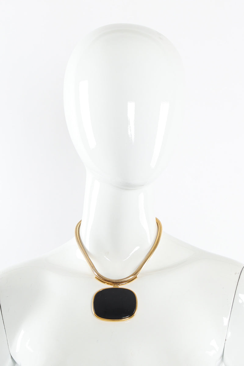 Vintage Lanvin 3 Pendant Necklace Boxed Set mannequin black pendant  @ Recess LA