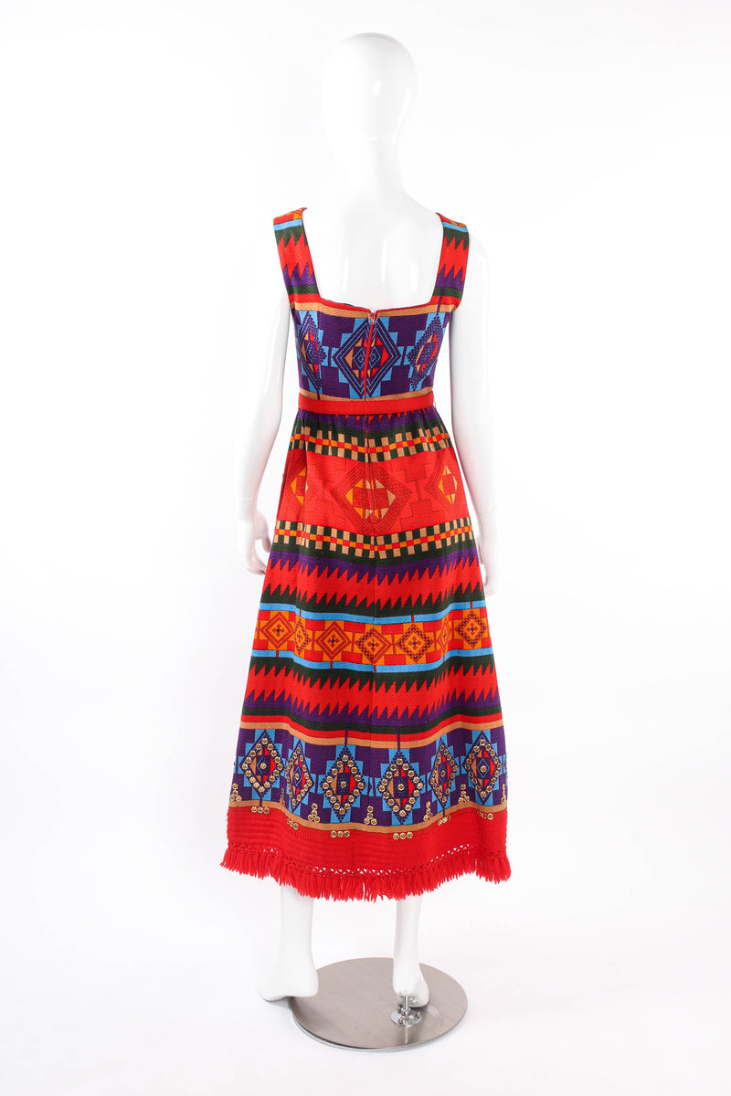 Vintage Lanvin Geo Ikat Print Dress mannequin back @ Recess LA