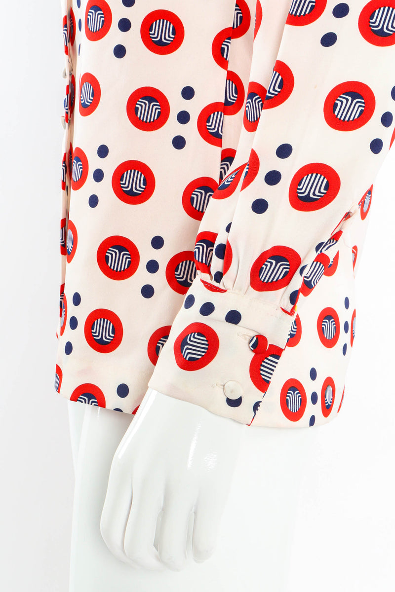 Vintage Lanvin Geo Circles Dot Blouse button cuff @ Recess Los Angeles