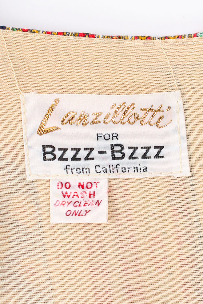 Vintage Lanzillotti Paisley Print Dress tag @ Recess LA