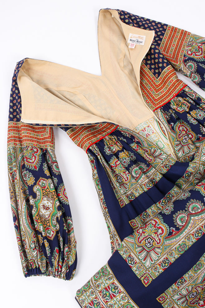 Vintage Lanzillotti Paisley Print Dress back flat lay @ Recess LA
