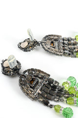 Lawrence Larry Vrba Rhinestone Deco Style Chandelier Earrings Back Clip Detail at Recess LA