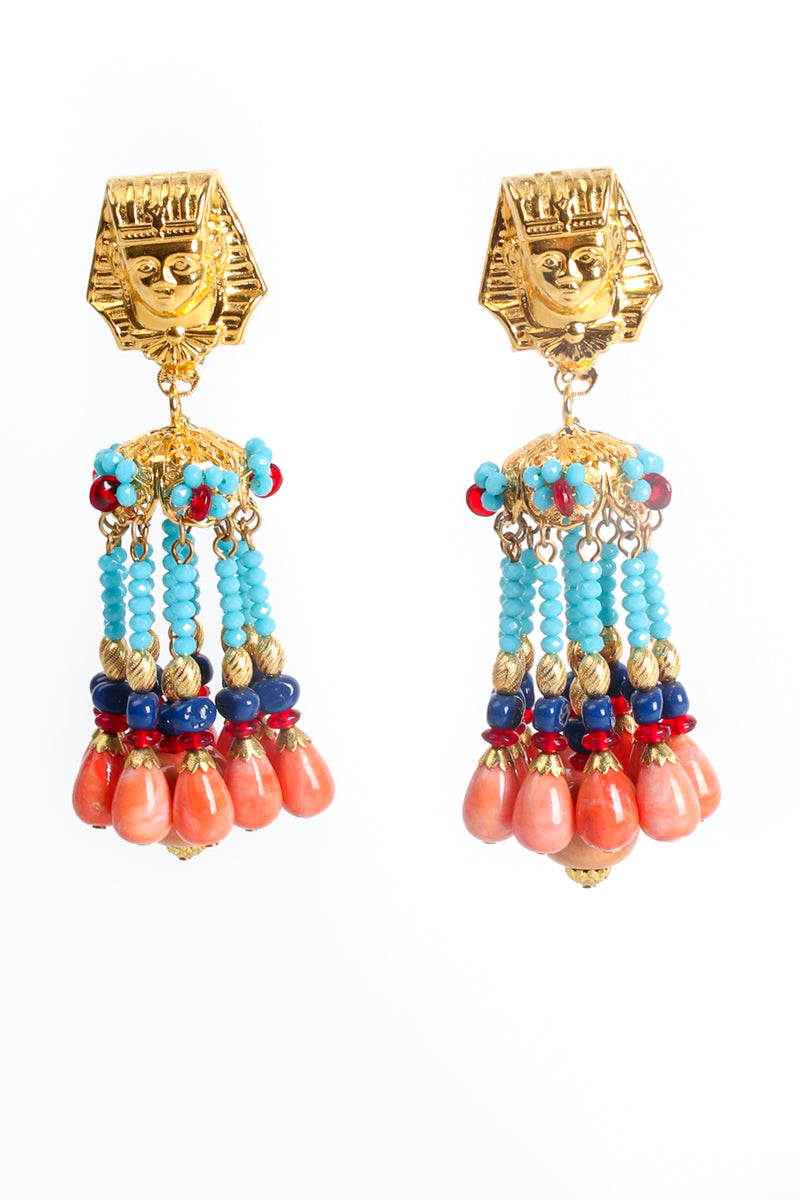 Vintage Lawrence Larry Vrba Egyptian Revival Chandelier Earrings at Recess Los Angeles