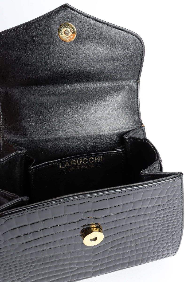 Vintage Larucchi Reptile Tiger Box Bag signed opened @ Recess LA