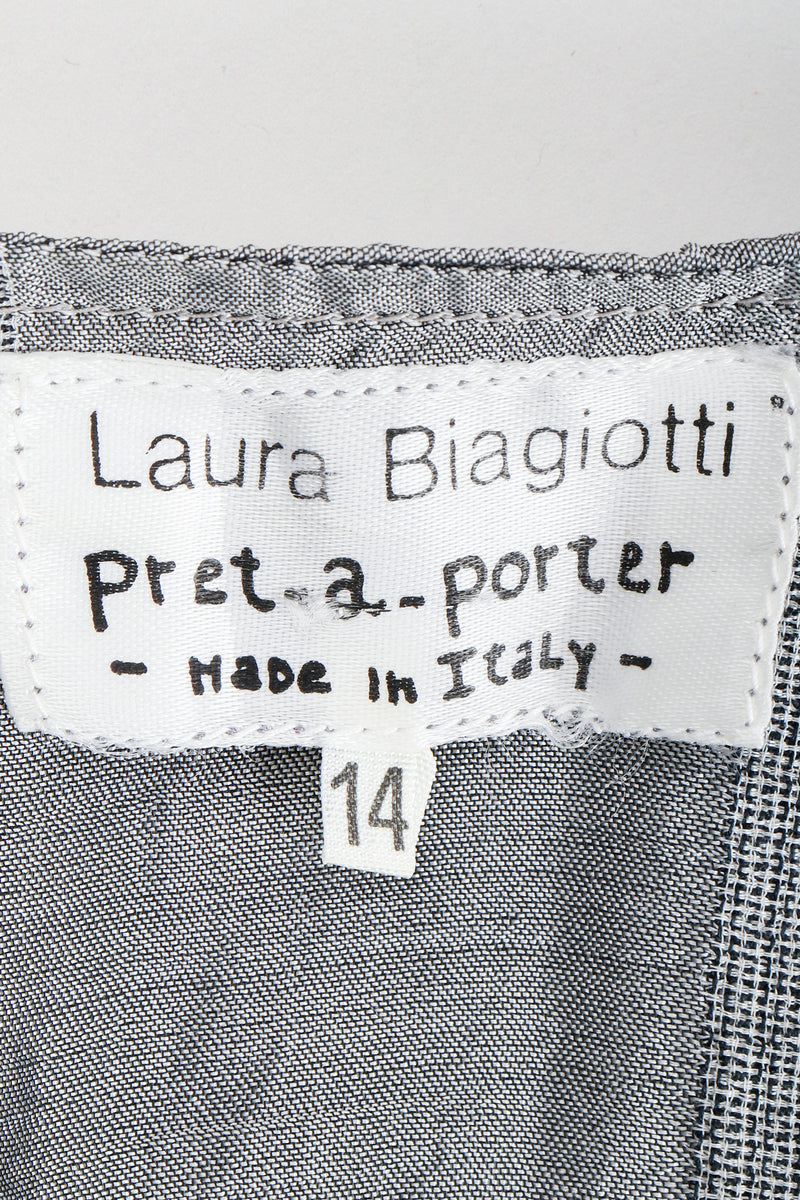 Vintage Laura Biagiotti Metallic Capelet Tunic Label at Recess Los Angeles