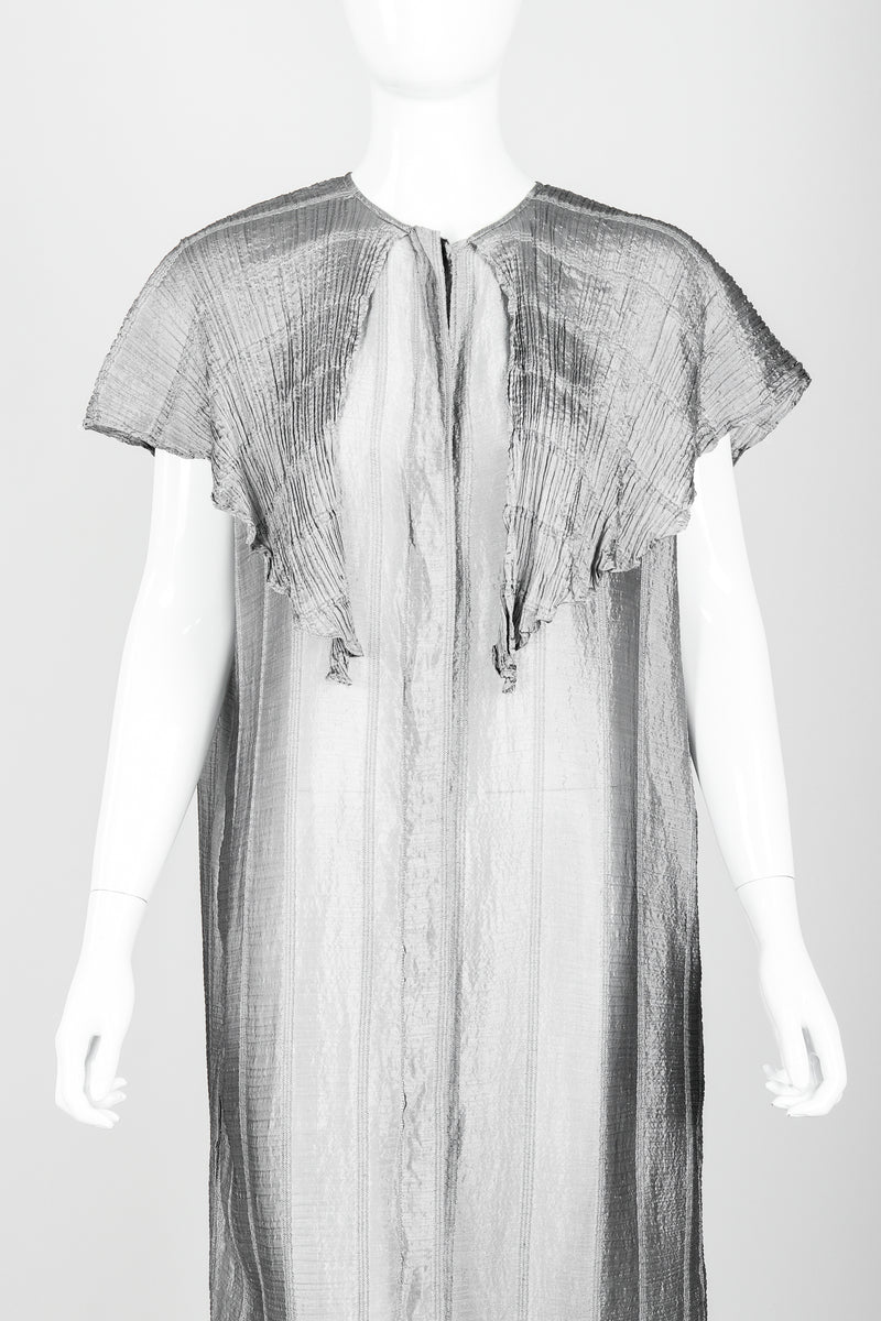Vintage Laura Biagiotti Metallic Capelet Tunic on Mannequin front crop at Recess Los Angeles