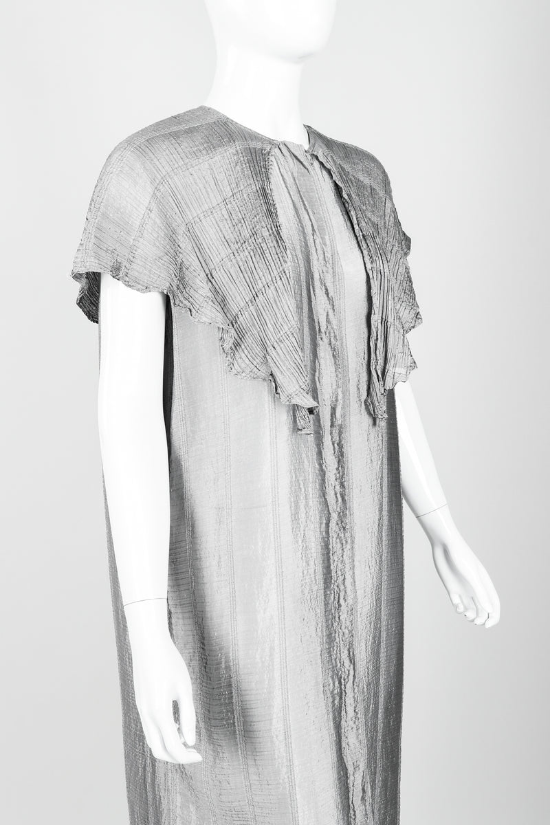Vintage Laura Biagiotti Metallic Capelet Tunic on Mannequin angle crop at Recess Los Angeles