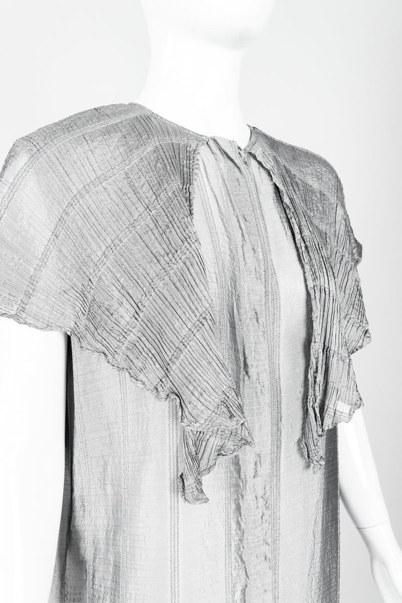 Vintage Laura Biagiotti Metallic Capelet Tunic on Mannequin Neck detail at Recess Los Angeles