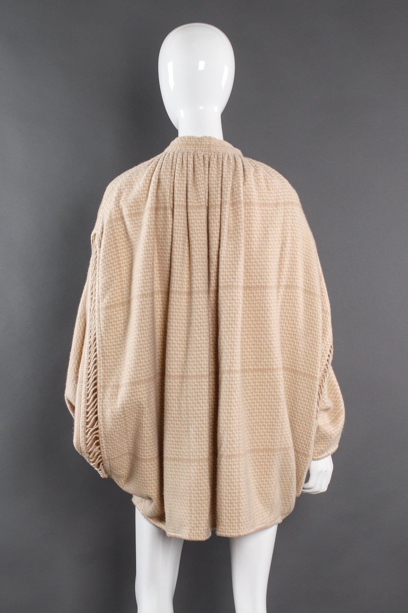 Vintage Laura Biagiotti Wool Poncho Cape mannequin back @ Recess Los Angeles