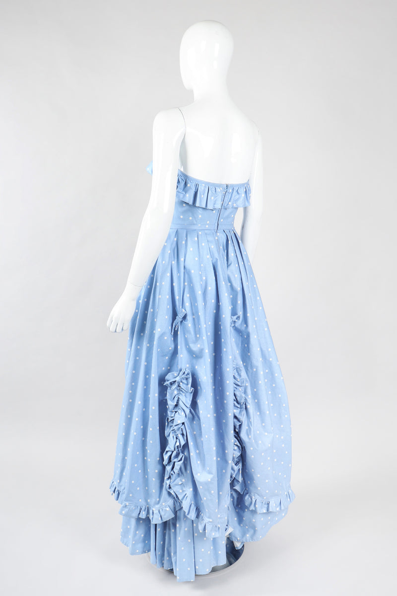 Recess Los Angeles Vintage Laura Ashley Polka Dot Broadcloth Strapless Cotton Ball Gown