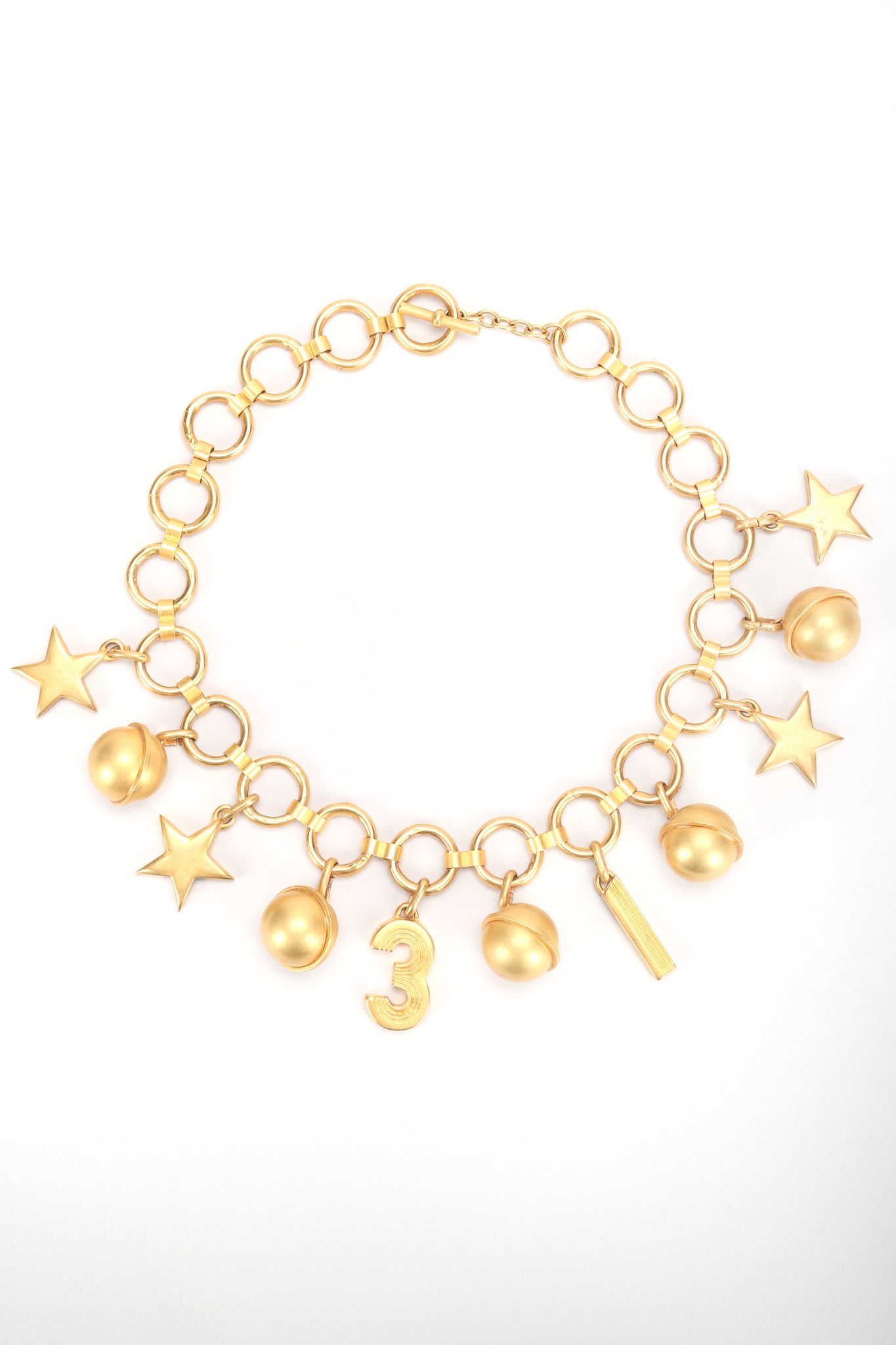 Recess Designer Consignment Vintage Escada Laurél Star Charm Globe 31 Collar Necklace Los Angeles Resale