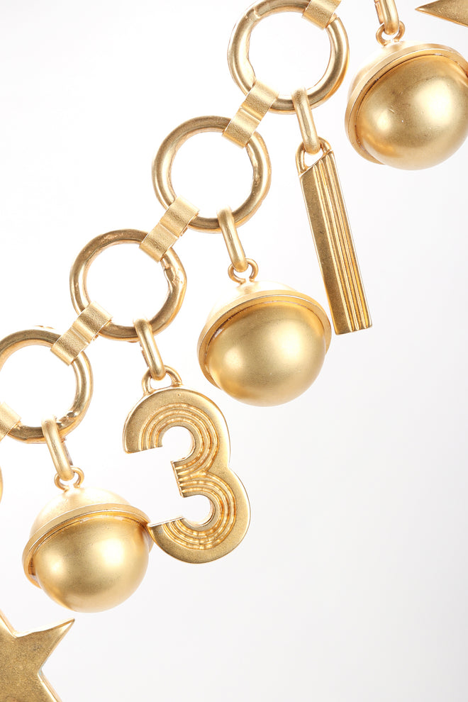 Recess Designer Consignment Vintage Escada Laurél Star Charm Globe 31 Collar Necklace Los Angeles Resale