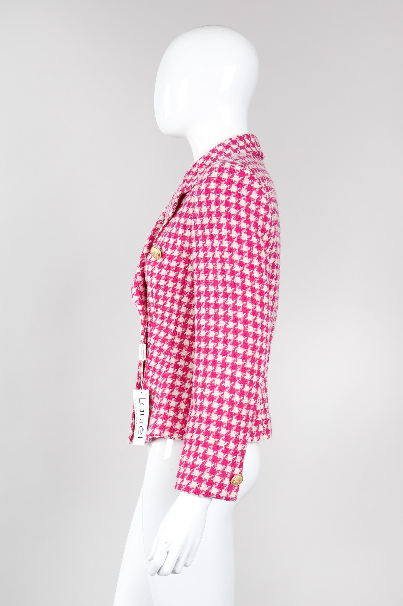 Recess Los Angeles Vintage Escada Laurél Fuchsia Houndstooth Blazer