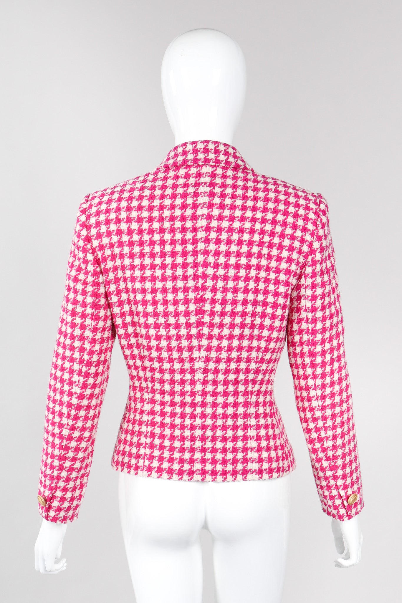 Recess Los Angeles Vintage Escada Laurél Fuchsia Houndstooth Blazer